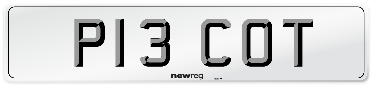 P13 COT Number Plate from New Reg